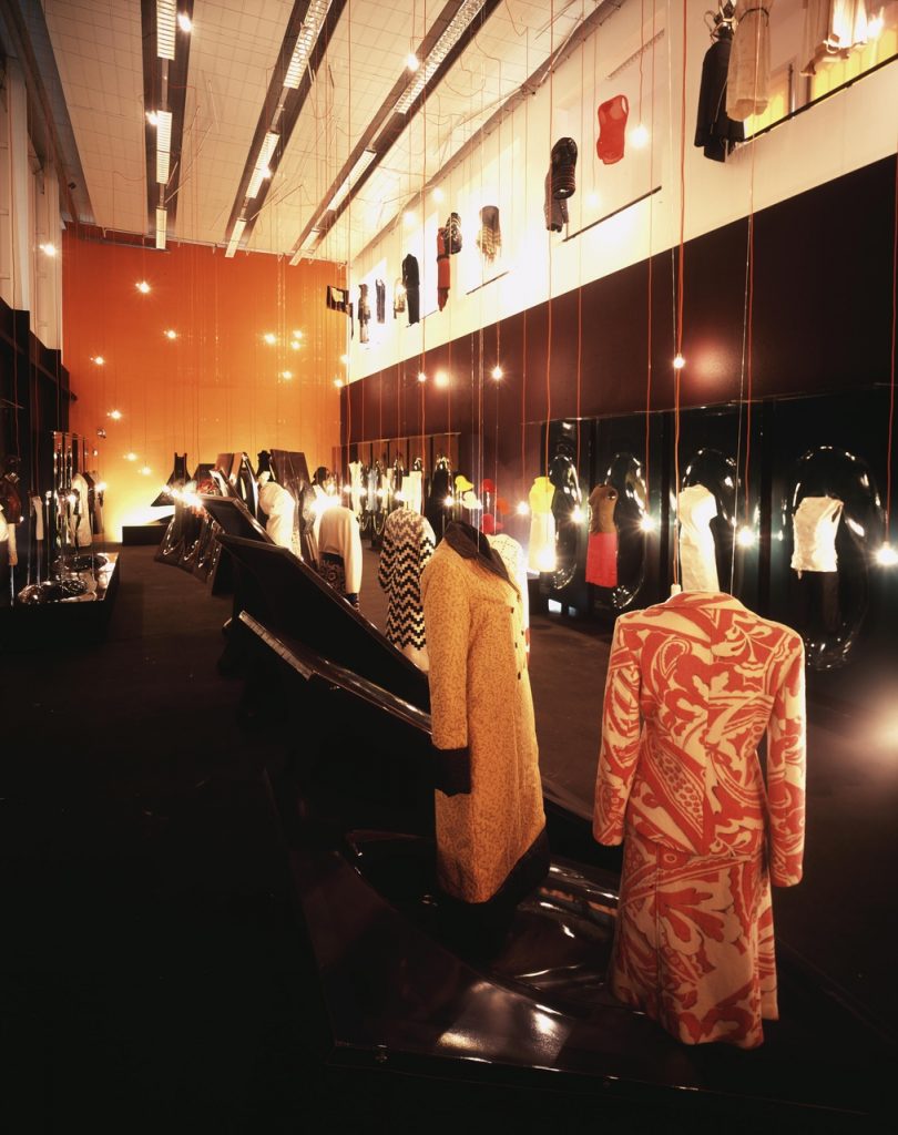 Exhibition with dressed mannequins