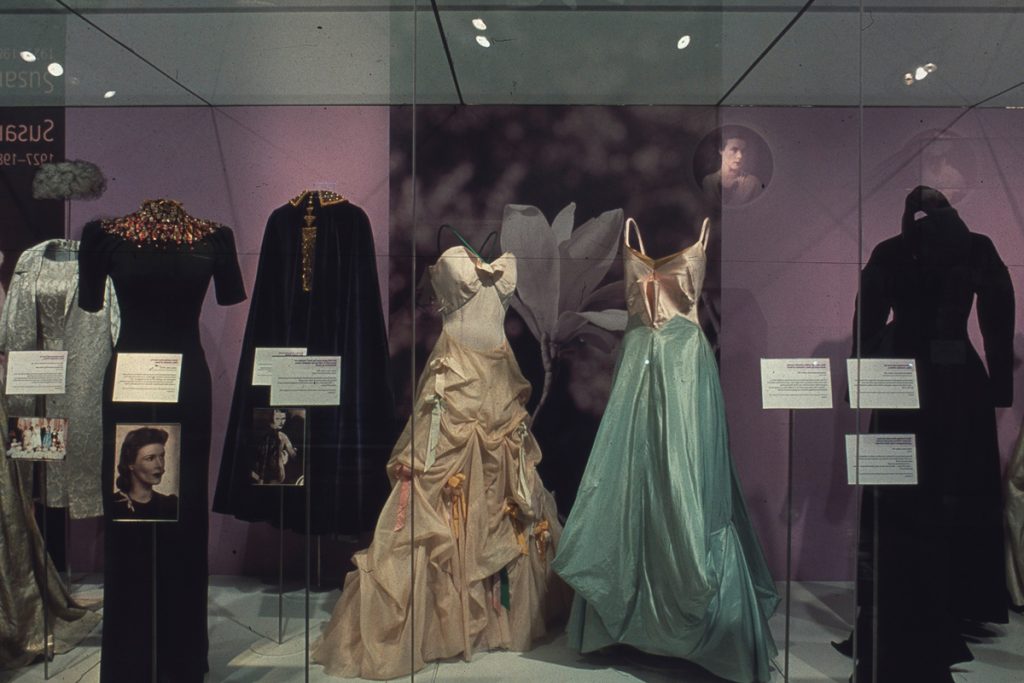 Exhibition display of feminine dress