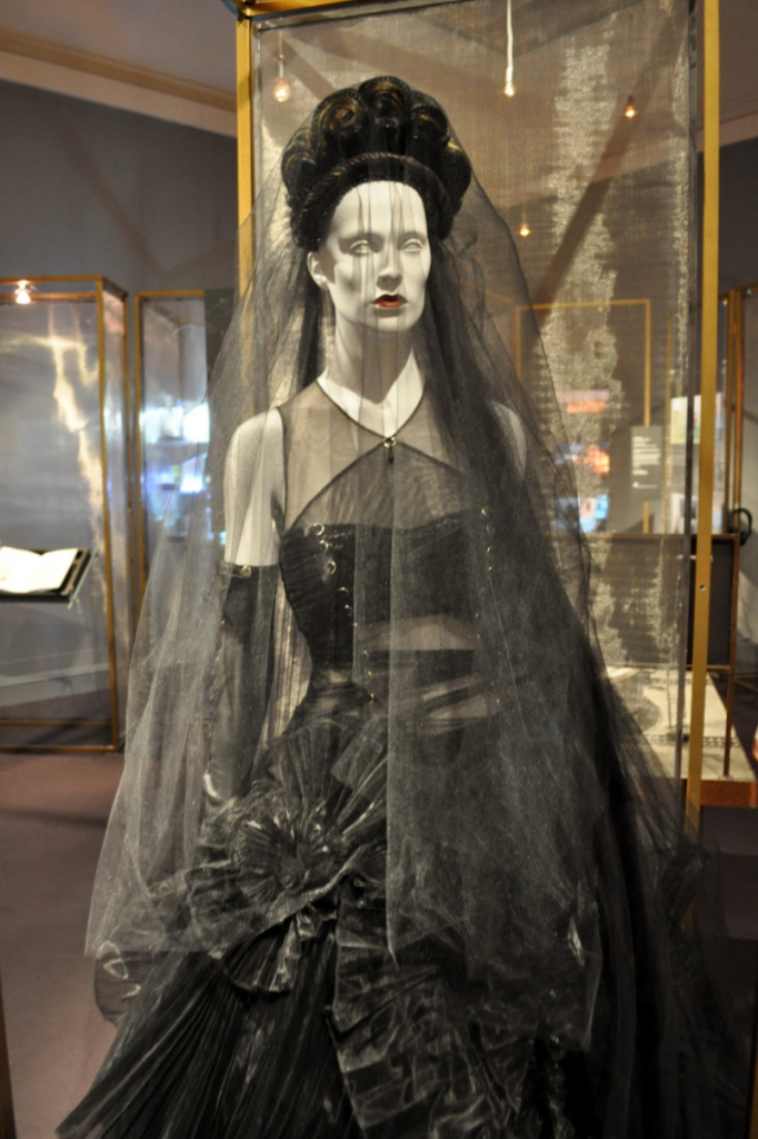 Exhibition display of dressed mannequin