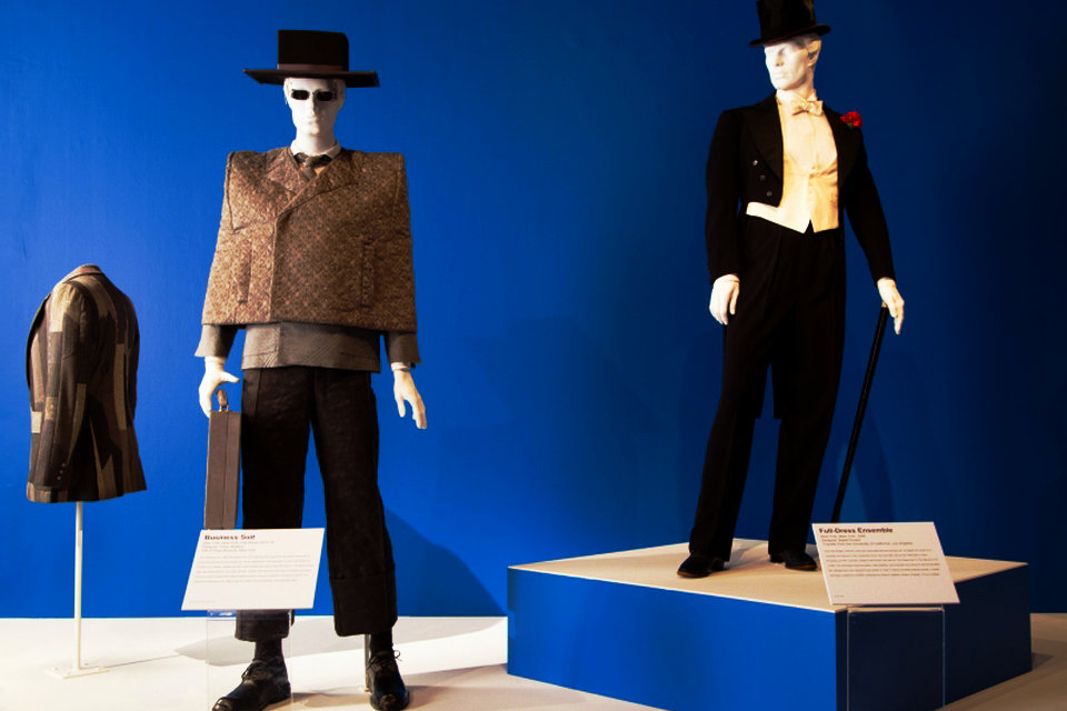 Exhibition display of dressed mannequins