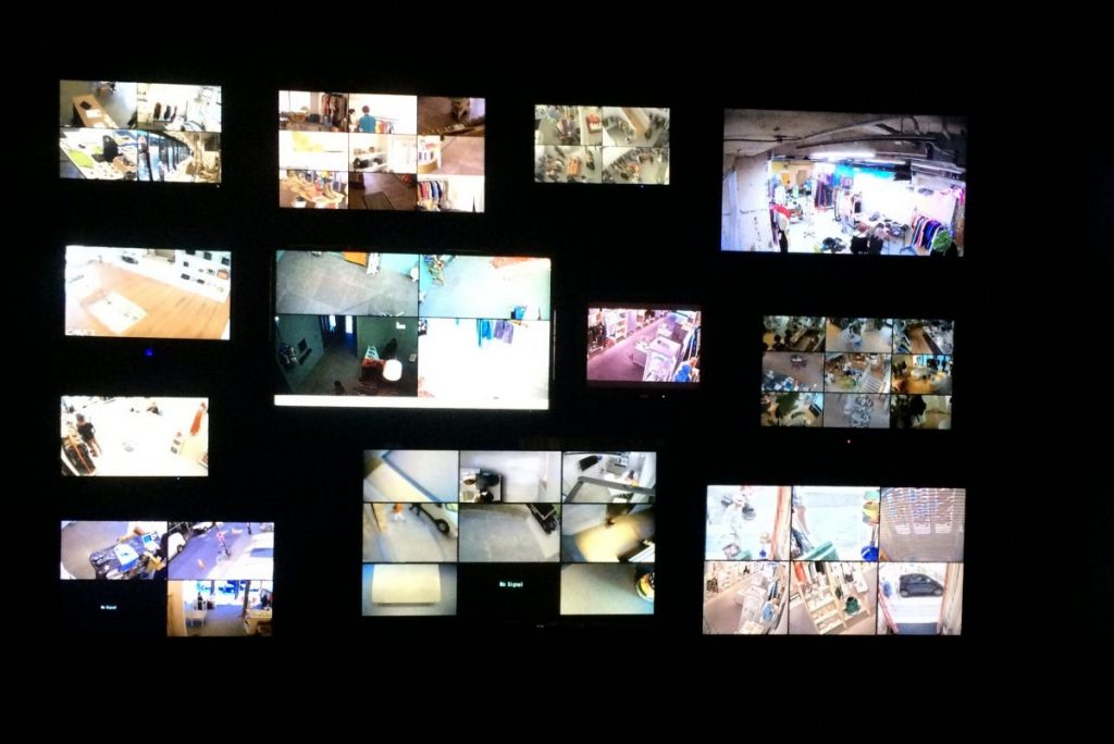 Exhibition display of tv screens