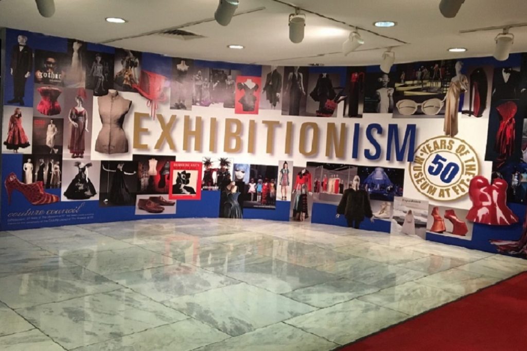 Exhibition title banner and imagery on display