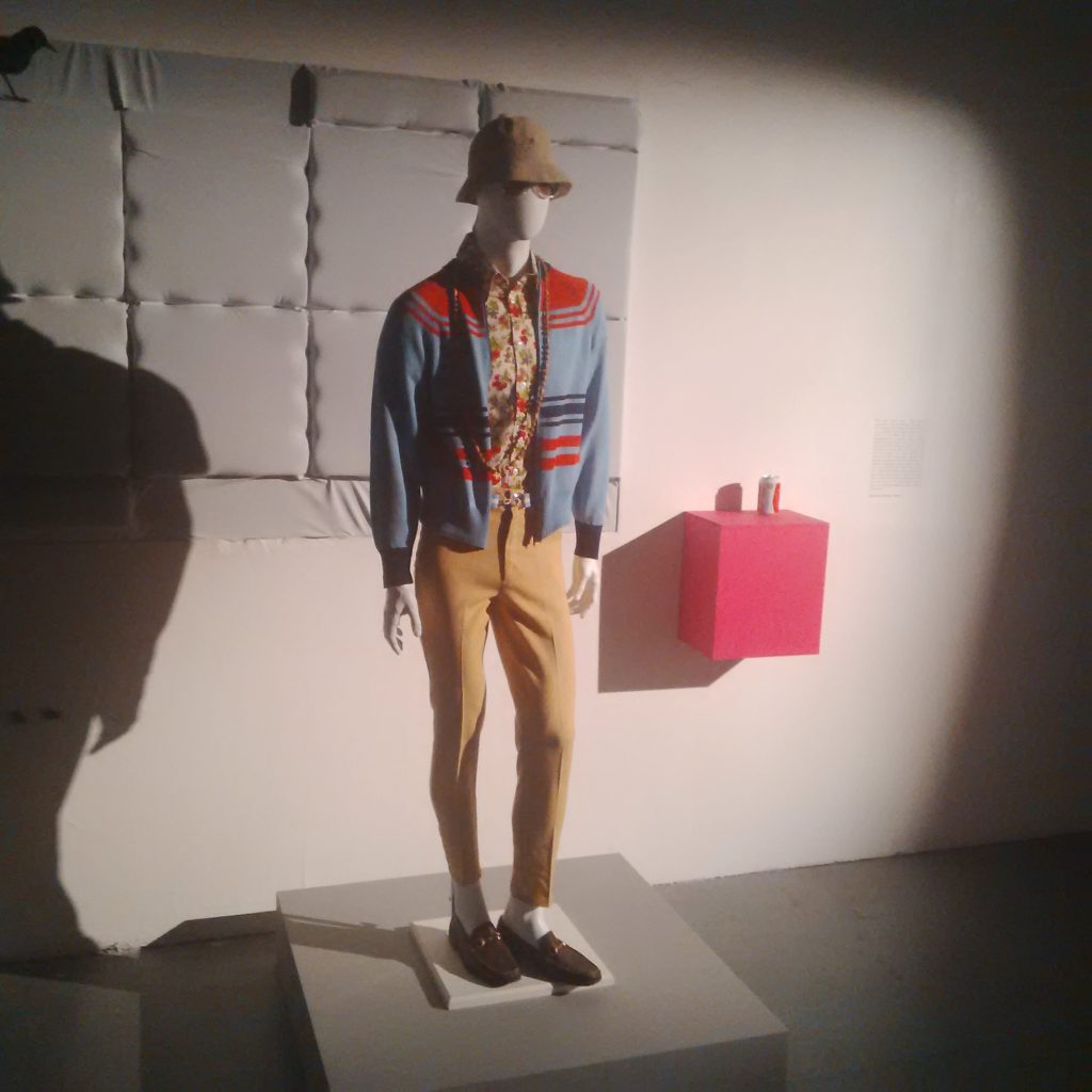 Exhibition display of dressed mannequin