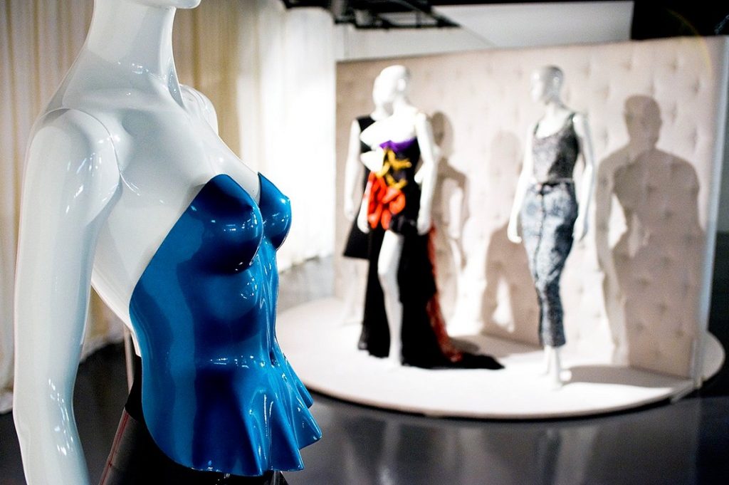 Exhibition display of mannequins in underwear