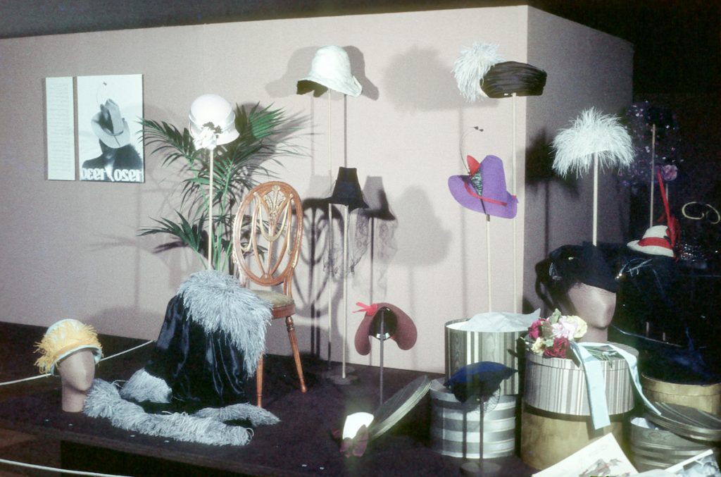 Exhibition display of hats