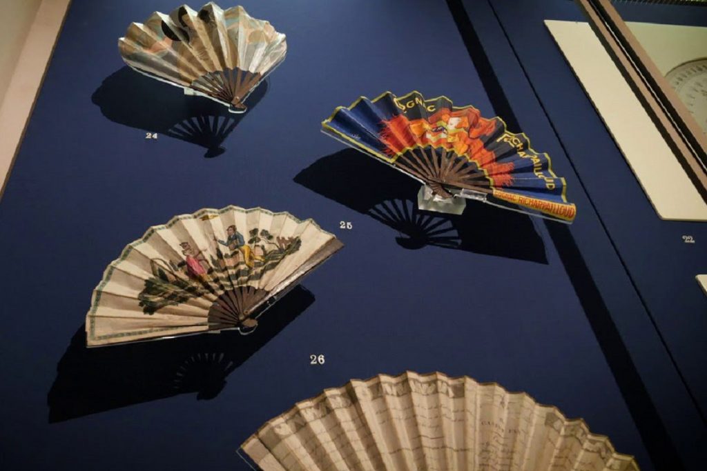Exhibition display of open fans