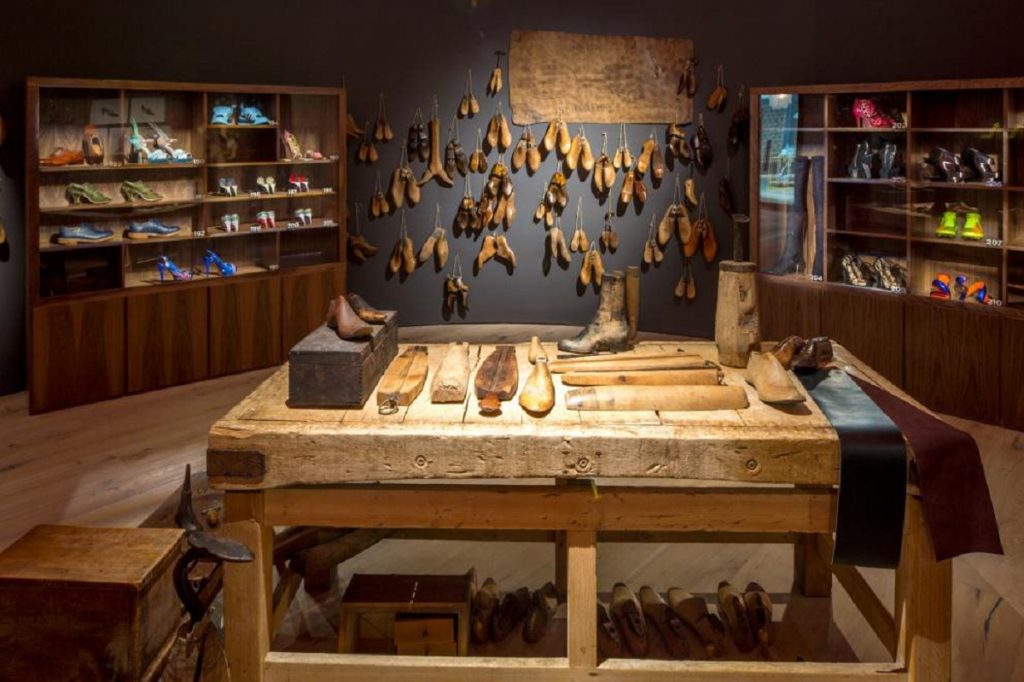 Exhibition display of footwear