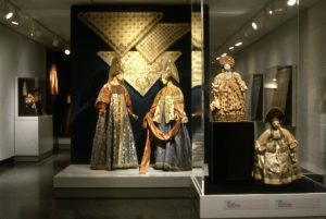 display of mannequins and textiles