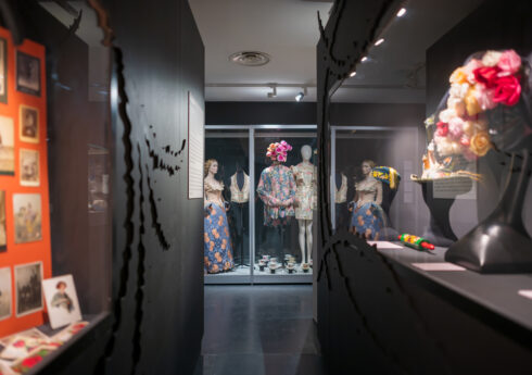 exhibition display of mannequins