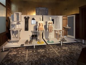 exhibition set design with objects incorporated