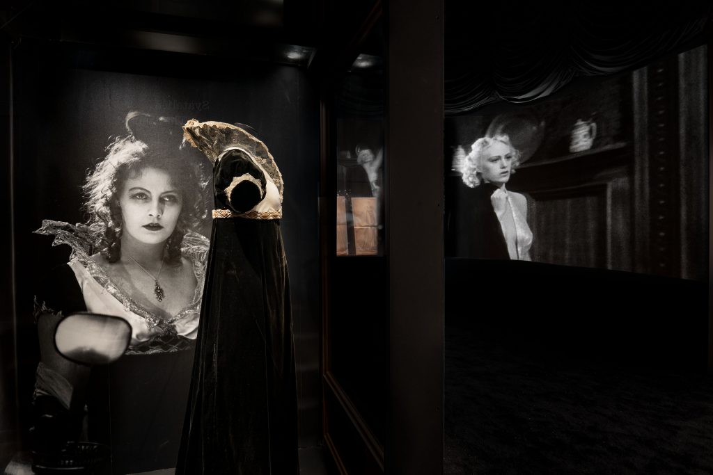 Exhibition display of Greta Garbo imagery