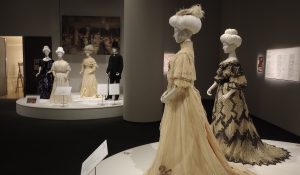 exhibition display of mannequins in period costume