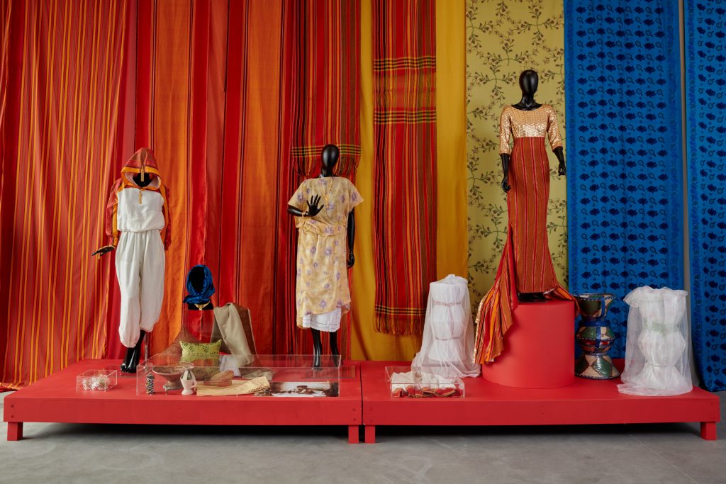 Somali costumes on display in exhbition installation by Numbi Arts