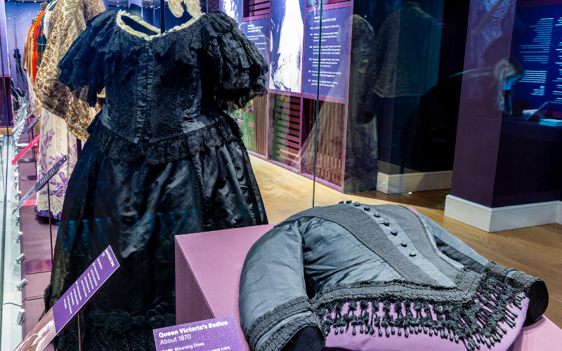 Queen Victoria's bodices in black with black beads and buttons.