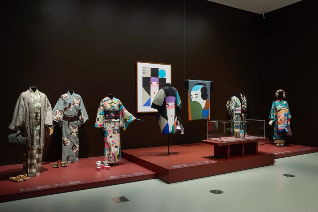 gallery with multiple kimono on displsy